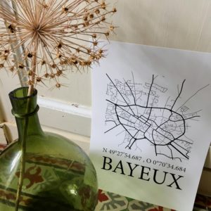 mapping-carte-urbaine-ville-Bayeux-normandie-calvados-illustration-de-patrimoine-plan-
