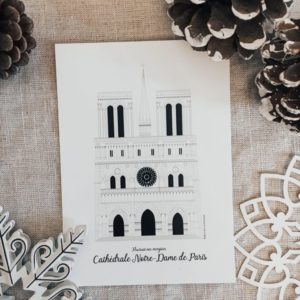 Illustration de patrimoine notre dame de paris affiche monument parisien patrimoine religieux cathédrale catholique_ (3)