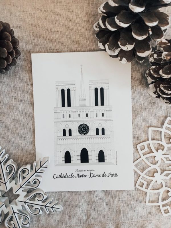 Illustration de patrimoine notre dame de paris affiche monument parisien patrimoine religieux cathédrale catholique_ (3)