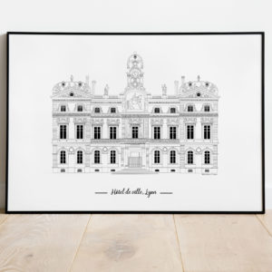 illustration-de-patrimoine-anne-vanrapenbusch-collection-imagerie-lyonnaise-hotel-de-ville-mairie-lyon