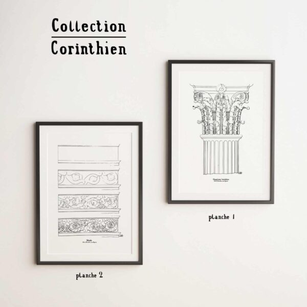 Collection-Corinthien-detail-architecturale-planche-darchive-illustration-de-patrimoine